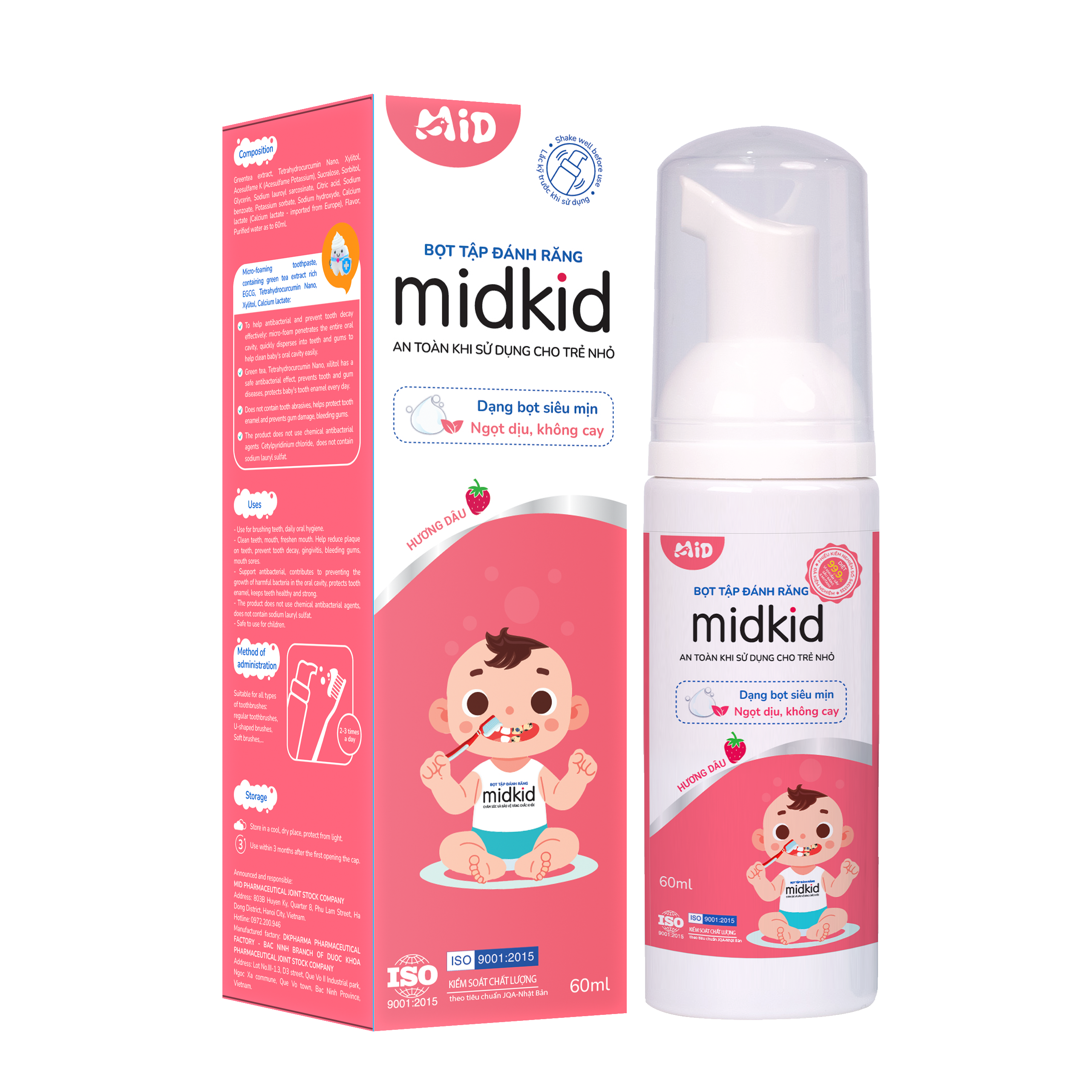 Bọt tập đánh răng Midkid 60ml